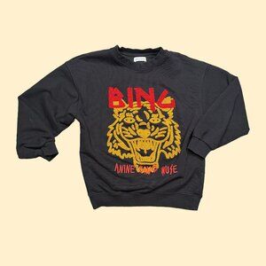Anine Bing Muse Women's Classic Tiger Head Chenille Crew Sweatshirt Size X-Small